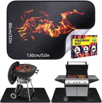 Thijox - Vuurvaste Onderlaag 130 × 80 cm - Hittebestendige Mat tot 982℃ - Brandwerende Grillmat voor Buiten - BBQ Vloerbeschermingsmat voor Gas- en Ho