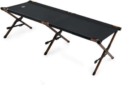 Campingbed Volwassenen - Opvouwbaar Slaapbed - Outdoor Reizen - Aluminium Frame - 190x64cm - Zwart
