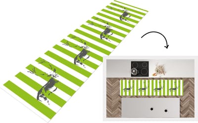 Keukenloper - Loper keuken - Patroon - Hert - Strepen - 200x50 cm - Keukenloper vinyl