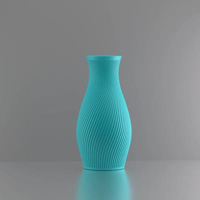 3d-gezellig Diana - Vaas - Turkooise - Maat 40 cm - Kunststof - Modern - Bloemenvaas -100% gerecycled PLA (bioplastic)
