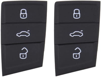Dailygoody - Vervangende sleutelknop - 2x 3-knops afstandsbediening - Zwart rubberen toetsenbord - Compatibel met VW Polo Golf 7 - Duurzaam en praktisch