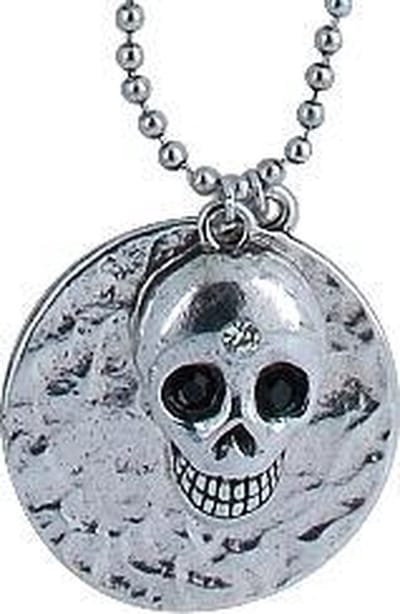 Behave - Lange ketting met doodskop hanger - Antiek zilverkleur