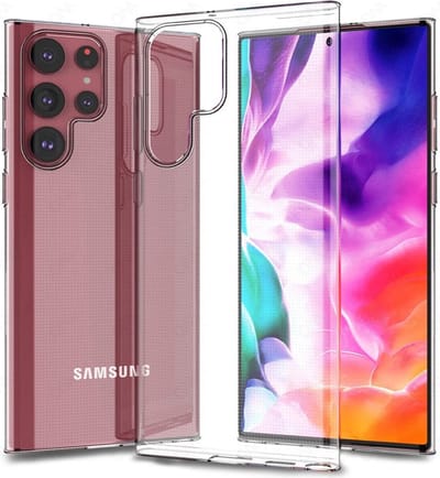 DrPhone SC5 - Case – Geschikt voor Galaxy S22 Ultra – Schokbestendig + Achterkant Beschermer + [Val & Stoot bestendig] - Silicone – Transparant