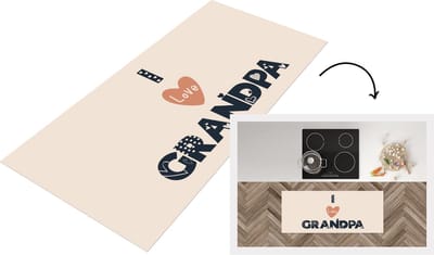 Keukenloper - Loper keuken - Vaderdag - Cadeau voor man - Opa - I love grandpa - Quote - Spreuken - 120x50 cm - Keukenloper vinyl