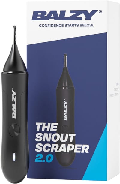 BALZY® SnoutScraper® 2.0 – Neustrimmer voor Mannen – Oor- & Neushaartrimmer – USB-C - Oplaadbaar – Veilig, Krachtig en Compact – Voor Verzorgde Neus, Oren en Wenkbrauwen