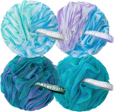 Set van 4 Douche Sponzen – Luxe Body Scrubber Loofah Set voor Mannen en Vrouwen