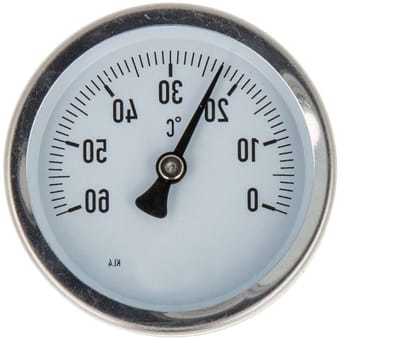 Aanlegthermometer Bi-metaal - Buisthermometer Temperatuurmeter - Leidingen Controleren - Metalen Uitvoering Klemveer - Ø 63 mm - Zilver