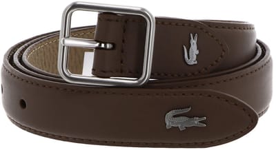 LACOSTE Leren Riem Elegance Bicolor Reversible Belt W90 Leafy Viennois Lichtbruin