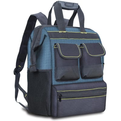 Sac fourre-tout à outils à large bouche, organisateur d'outils polyvalent avec plusieurs poches, épaule réglable multicolore