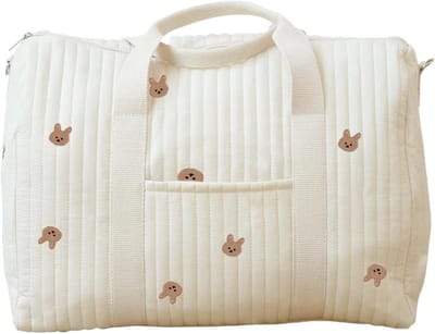 Luiertas Weekendtas - Baby tas - Veelzijdig Organiseren - Ruime opbergtas - 48x28x24 cm - Geborduurd