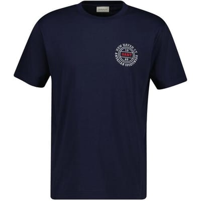 Gant T-Shirt Small New Haven 1949 Graphic Short Sleeve Avond Blauw / male