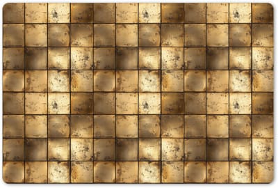 Placemats 45x30 cm - Placemat kunststof - 1 stuk - Geometrisch - Tegels - Goud - Borden onderleggers - Decoratie voor op tafel - Keuken tafeldecoratie accessoires - Vinyl onderlegger - Tafelversiering