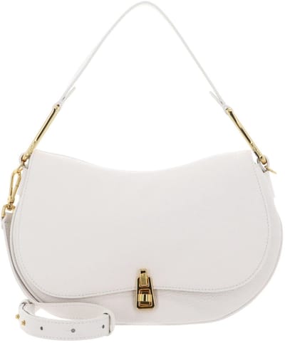 COCCINELLE Leren Schoudertas Coccinelle Magie Soft Handbag Grained Leather Blanco Crème