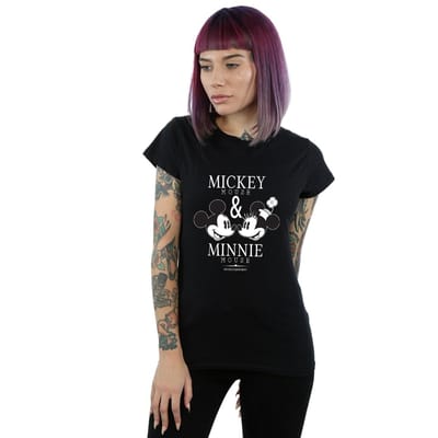 Disney Dames/Dames Mousecrush Mondays Mickey & Minnie Mouse Katoenen T-Shirt (Zwart)