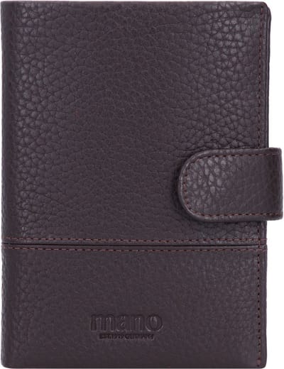 mano Leren Portemonnee Don Tommas Coin Wallet with Flap Brown Bruine