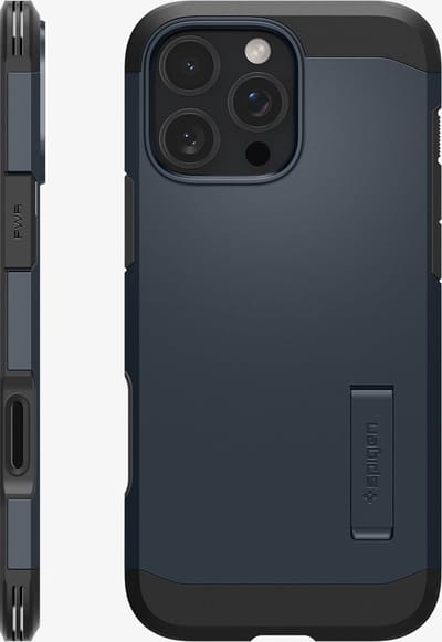 Spigen Tough Armor T MagFit - Hoesje Geschikt voor Apple iPhone 16 Pro Max - Compatibel met MagSafe - Back Cover met Standaard - Metal Slate - met Camera Control