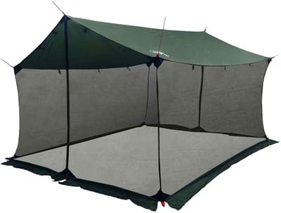 vidaXL - Campingzeil - met - netwanden - 340 - x - 260 - x - 220 - cm - Leger - Groen