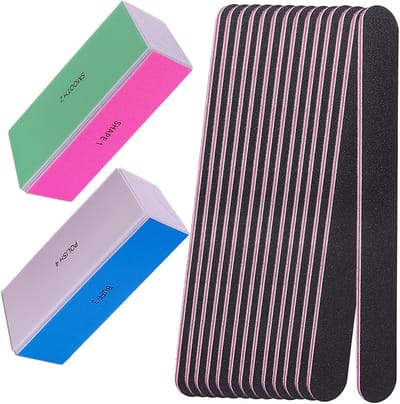 Nagelvijl en Buffer Set - Manicure Tools - Nagels Verzorgen - Alles-in-één - 10 stuks vijlen 2 stuks buffers