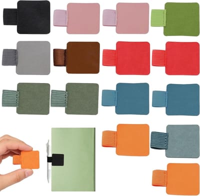 Kleurrijke 15-delige zelfklevende penhouder voor notitieboek, tablet en e-reader in diverse kleuren zoals roze, geel, oranje, blauw, groen, paars, rood, grijs en wit - Perfect voor organisatie en creativiteit