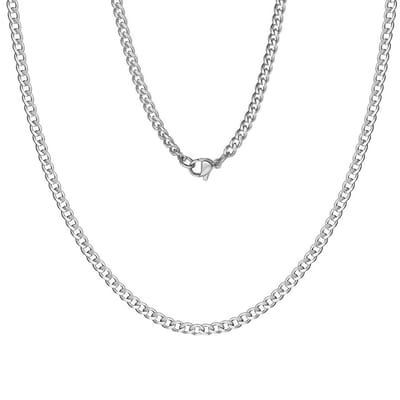 Fako Bijoux® - Schakelketting Staal - Cubaanse Schakel Ketting - RVS - Gourmette - Cuban Link - 3.5mm - 40cm - Zilverkleurig