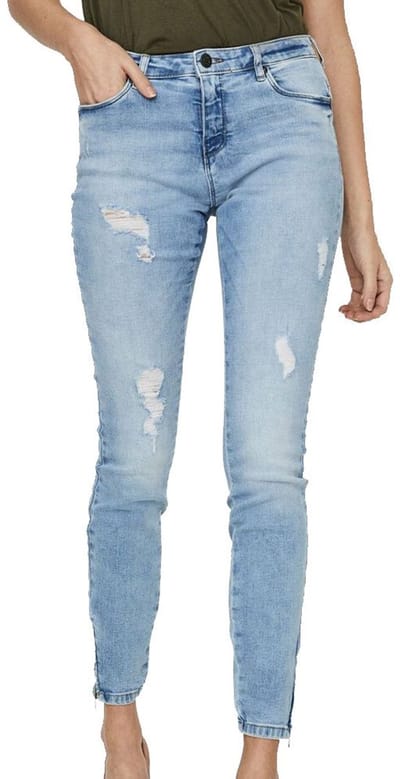 Noisy May Kimmy Normal Waist Ankle Zip Az093lb Spijkerbroek Blauw 25 / 32 Vrouw