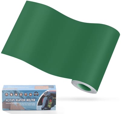 Zelfklevende Nylon Patches 10x160cm - Waterdichte Reparatie Patch voor Tent, Donsjack en Slaapzak - Donkergroen Nylon Herstelmateriaal