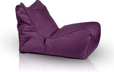 Zitzak Chaise Longue - Zetelzak Relaxstoel - Ontspannen Thuis - Dubbele Ritssluiting - 80 x 60 x 60 cm - Paars