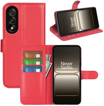 MobyDefend Hoesje - Geschikt voor OnePlus Nord 5 - Kunstleren Wallet Book Case (Sluiting Voorkant) - Rood