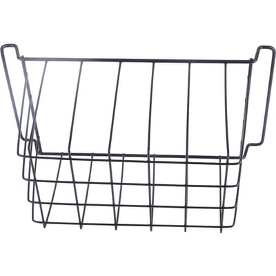 2 Stuks Diepvriezer Draad Opbergmand PE Gecoat Hangrek Organizer Bak Zwart voor Koelkastplanken L 39cm X W 20cm X H 20cm