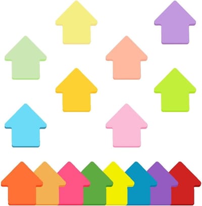 16 Colours 800 Sheets Arrow Shape Self-Adhesive Notepads for Office, School, Home Memo Notepads 70 x 70 mm - ShopVlot