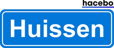 Hacebo - Plaatsnaam Sticker - 29x10 CM - Huissen sticker - Verkeersborden sticker - grappige cadeaus - Huissen