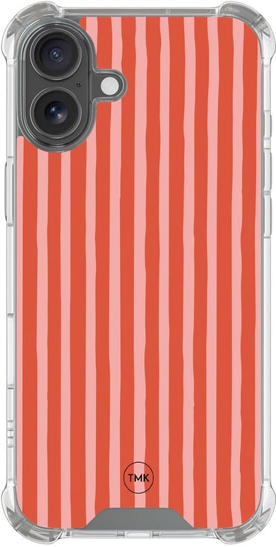 Shockproof hoesje geschikt voor Apple iPhone 17 - Streepjes - Schokbestendig - Verhoogde randen - TPU case - Extra Sterke Back Cover - Gestreept - Transparant, Multi