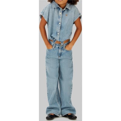 Calvin Klein Girls Denim Dolman Ss Shirt Dante Wash Taglia: 6 | Camicie Outlet | kids | Blu