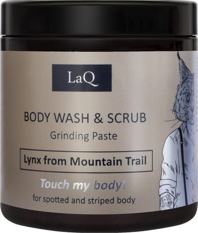 LaQ Lynx Body Wash & Scrub Mannen – Vegan Grinding Paste – Natuurlijke Suiker Scrub – Luxe Alternatief voor Douchegel – 220g