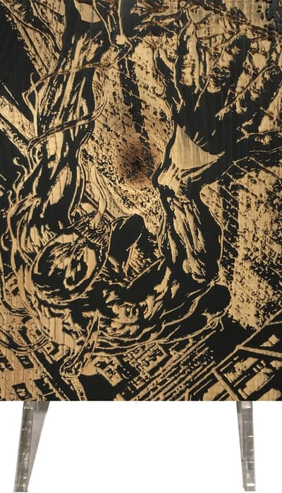 CharredArt - Houten Bord Spiderman Venom | Hout kunst - Superheld - Kinderen - Kinderkamer - Huis decoratie woonkamer - Wanddecoratie accessoires - Kamer interieur decoraties