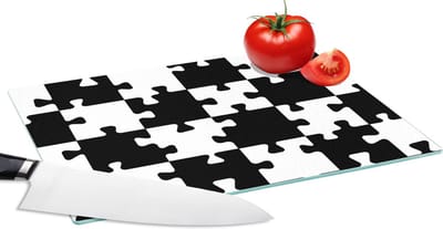 Glazen Snijplank - 28x20 - Puzzel - Schaken - Patronen - Snijplanken Glas