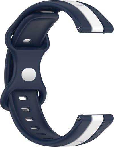 Siliconen bandje - geschikt voor Garmin Forerunner 55 / 245 / 645 - donkerblauw-wit