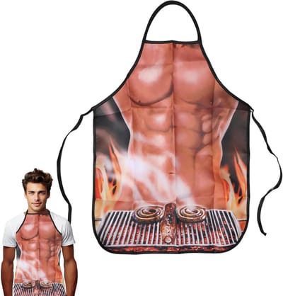 Grappige Keuken Schort voor Mannen en Vrouwen, Sexy 3D Print, Ideaal voor BBQ, Koken en Feesten, Water- en Oliebestendig, Creatief en Leuk voor Verjaardagen en Evenementen, 60x80cm