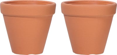 Prosperplast Plantenpot/bloempot Classic Garden - 2x - buiten/binnen - kunststof - terracotta - D45 x H39 cm