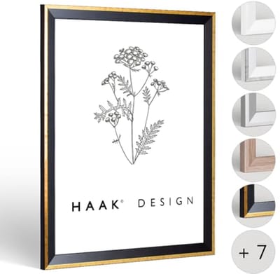 Slimme Glanzende Fotolijst voor A2 Posters en Foto's - Elegante Zwart-Gouden Afwerking