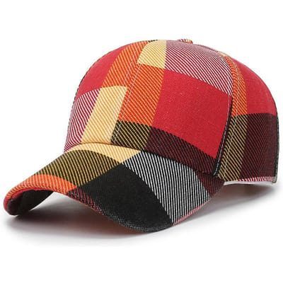 Nieuwe Lente Zomer Dames Heren Geruite Baseballpetten Buiten Koel Dames Heren Zonneklep Pet Voor Dames Heren Mode One Size red