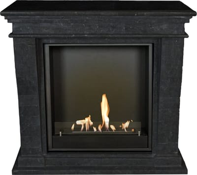 Xaralyn Bio-ethanol haard - Kreta-Mini BIU-SBU - zwart natuursteen - 3 KW verwarming - haardombouw inclusief inbouwhaard - schouw