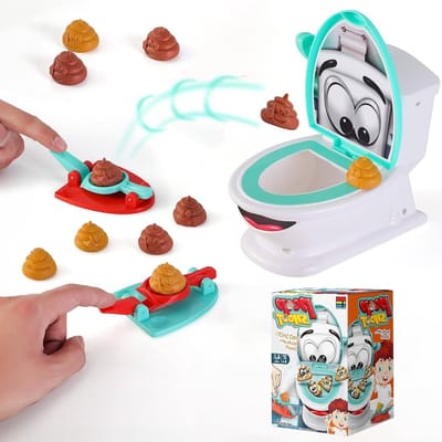 Toiletspel voor Kinderen - Leuk Poep Spel met 12 Heaps, 2 Pitchers en Stickers voor Gezinsplezier en Lachen