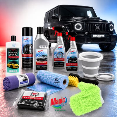 Klaro - Auto Was & Poets set XXL uit Duitsland - 61 dlg - Interieur & Exterieur - Auto schoonmaak set Luxe- Auto - Caravan - Vaderdag Cadeau
