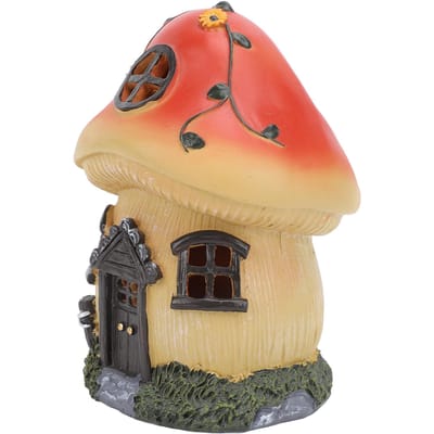 Paddenstoel Buiten Zonne-energie Beeld Licht Tuin Sculptuur Decor Licht Automatische Sensor Ornament beige