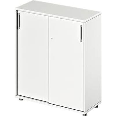 Schäfer Shop Genius schuifdeurkast TETRIS WOOD, 3 OH, B 1000 mm, hoogte incl. glijders, wit