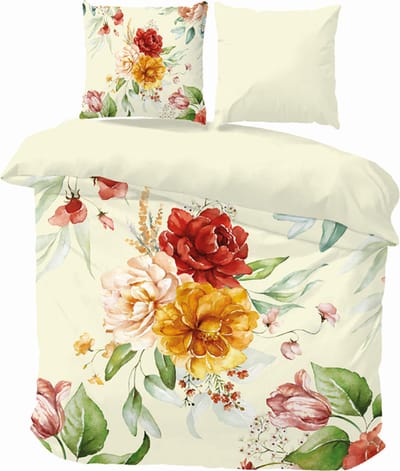 iSleep Dekbedovertrek Simone - Tweepersoons - 200x200/220 cm - Ecru
