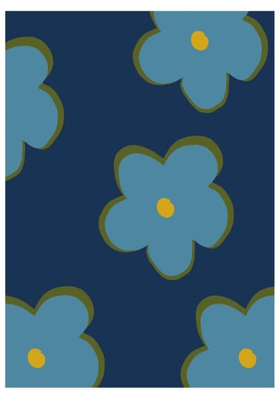 HappyBook - Notitieboek - A4 - Bloem - Blauw - Design - Cadeau - Gelijnd - Gelinieerd - Softcover - Bloemen - Werk - Studie - Dagboek - Diary - School - Vrolijk - Elastiek - Boekenlegger - Relatiegeschenk - Lifestyle boek - Ideeën boek - Plannen boek