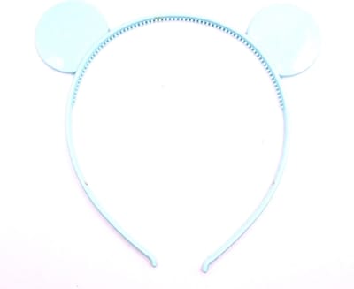 Diadeem met ronde oren lichtblauw - kinderfeestje - verjaardag