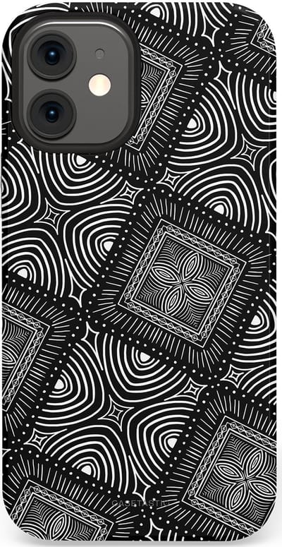 Casetastic Hoesje Geschikt voor Apple iPhone 12 Mini - Stijlvolle Beschermende Duo-layer Case - Ceramica
